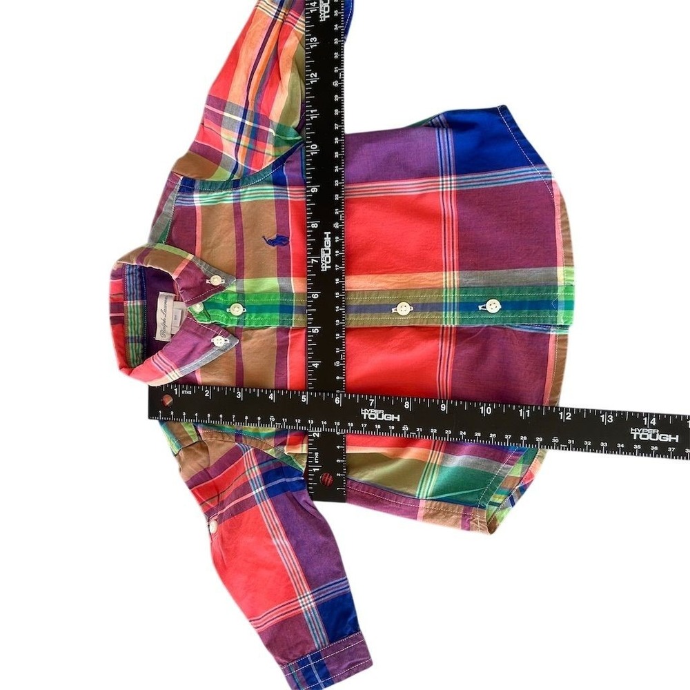 Ralph Lauren Baby Boys Plaid Button-Down Shirt 6-9 Months Multicolor - Picture 7 of 7